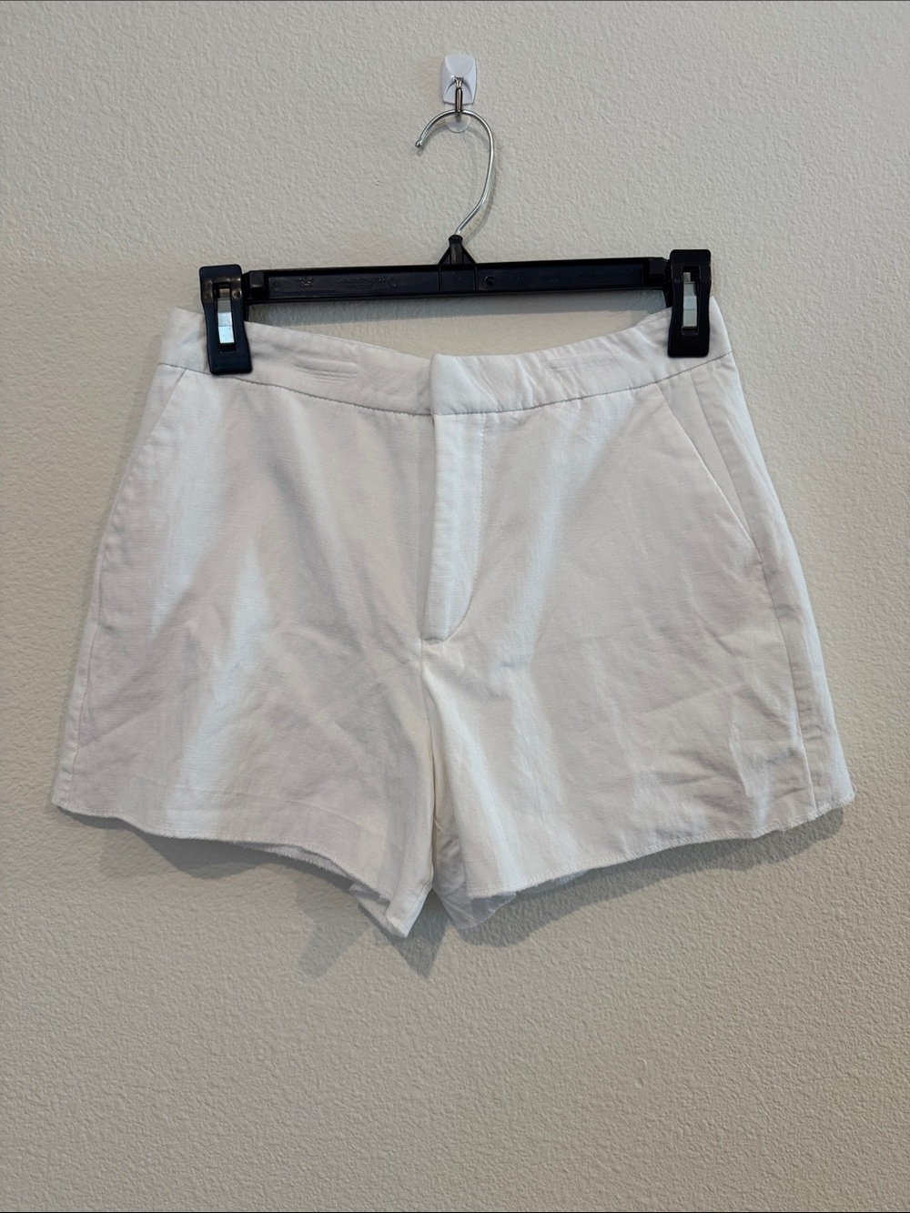 Zara White Casual Shorts